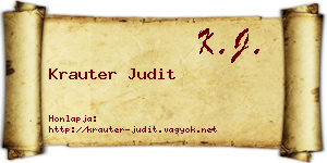 Krauter Judit névjegykártya